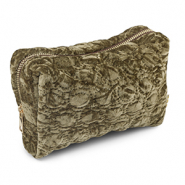 BY31® Pochette velluto con dettagli circolari cuciti marrone oliva