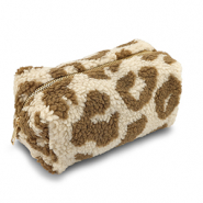 BY31® Pochette teddy con stampa leopardo beige marrone-marrone