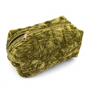 BY31® Pochette velluto con dettagli circolari cuciti verde oliva