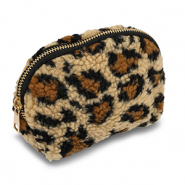 BY31® Pochette teddy con stampa leopardo marrone chiaro-marrone-nero