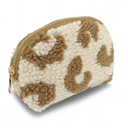 BY31® Pochette teddy con stampa leopardo beige marrone-marrone