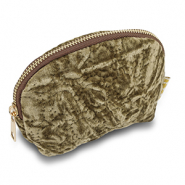 BY31® Pochette velluto con dettagli circolari cuciti marrone oliva