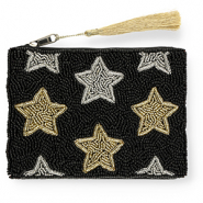 Pochette stella negro-argento-oro