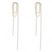 Orecchini in ottone Eco-brass&reg; con strass oro-cristallo