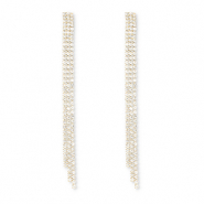 Orecchini in ottone Eco-brass&reg; con strass oro-cristallo