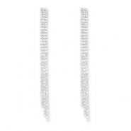 Orecchini in ottone Eco-brass&reg; con strass argento-cristallo