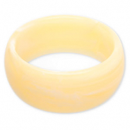 Bracciali bangle in resina giallo vaniglia-bianco