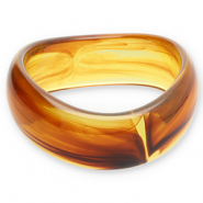 Bracciali bangle in resina trasparente marrone ambra