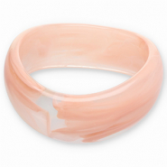 Bracciali bangle in resina rosa chiaro-bianco