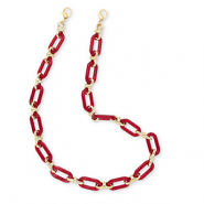 Cinturino da polso trendy per cellulare in acrilico bordeaux-oro