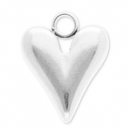 Ciondoli in acciaio inossidabile cuore argento