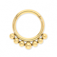Piercing all'orecchio in acciaio inossidabile clicker anello con palline oro