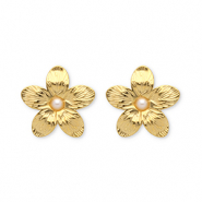 Orecchini in acciaio inossidabile fiore oro