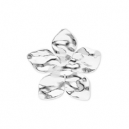 Anelli in acciaio inossidabile fiore argento