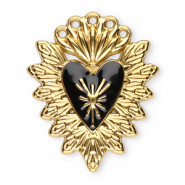 Ciondoli in acciaio inossidabile sacro cuore oro-nero