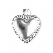 Ciondoli in acciaio inossidabile cuore argento