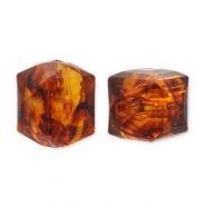 Perline in acrilico esagono arancione marrone