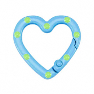 Componenti colorati anello brisé portachiavi cuore blu chiaro-verde