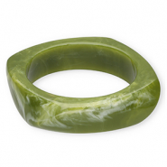 Bracciali bangle in resina verde