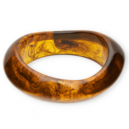 Bracciali bangle in resina trasparente marrone ambra