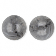 Perline in acrilico 20 mm tonda grigio-marmo