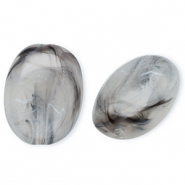Perline in acrilico ovale grigio-marmo