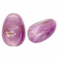 Perline in acrilico ovale viola-marrone-marmo