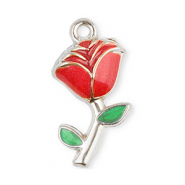 Ciondoli in acciaio inossidabile rosa argento-rosso-verde