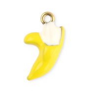 Ciondoli in acciaio inossidabile banana giallo-bianco
