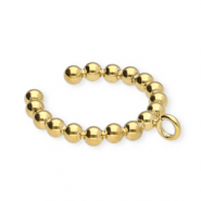 BY31&reg; Orecchini in acciaio inossidabile ear cuff a pallina con anellino oro