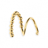 BY31&reg; Orecchini in acciaio inossidabile a spirale effetto doppio pallina oro