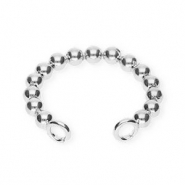 BY31&reg; Orecchini in acciaio inossidabile ear cuff a pallina con 2 anellini argento