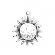 Ciondoli di metallo DQ® sole argento antico (privo di nichel)