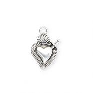 Ciondoli di metallo DQ® cuore argento antico (privo di nichel)