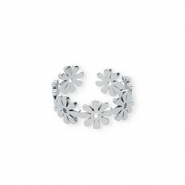 Anelli in acciaio inossidabile fiore argento