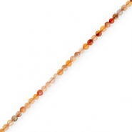 Perline in pietra naturale Agata 3mm sfaccettate effetto amarillo-rosso multicolore