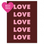 BY31® Espositori bigiotteria in cartoncino "Love" marrone scuro-rosa scuro