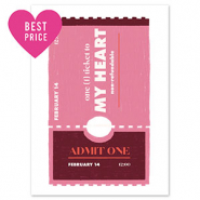 BY31® Espositori bigiotteria in cartoncino "one ticket to MY HEART" bianco-rosa scuro-marrone scuro-beige-arancione