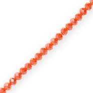 Perline sfaccettate 6x4mm rondella rosso tamale-effetto perlato