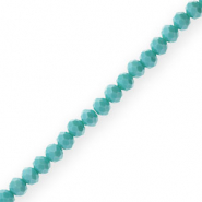 Perline sfaccettate 6x4mm rondella blu otanio chiaro-effeto perlato
