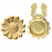 Copri bottoni in acciaio inossidabile a fiore oro