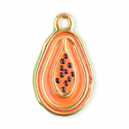 Ciondoli in acciaio inossidabile papaya arancio corallo-verde