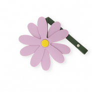 Ciondoli accattivanti fiore viola malva-giallo-verde scuro