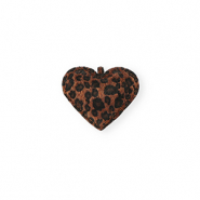 Ciondoli accattivanti a cuore con stampa leopardo marrone scuro-nero