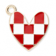 Ciondoli di metallo cuore con cubi oro-rosso-bianco