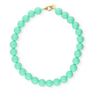 BY31&reg; Collane di perline acrilico 16mm lucido cabbage green-oro