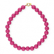 BY31&reg; Collane di perline acrilico 16mm lucido rose violet-oro