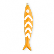 Ciondoli in acciaio inossidabile pesce oro-arancione-bianco