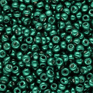 Perline di vetro rocailles 6/0 (4mm) verde ottanio metallico luminoso