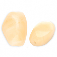 Perline in acrilico rettangolo giallo vaniglia-marmo